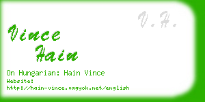 vince hain business card